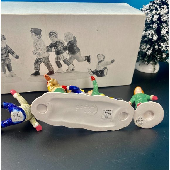 Department 56, Crack The Whip Skaters, set of 3 figures #5171-3, w box, RETIRED - Picture 7 of 10